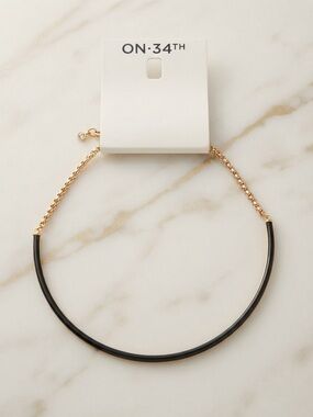 New Gold & Black Choker Necklace- Lightweight Chic for Office or Going Out